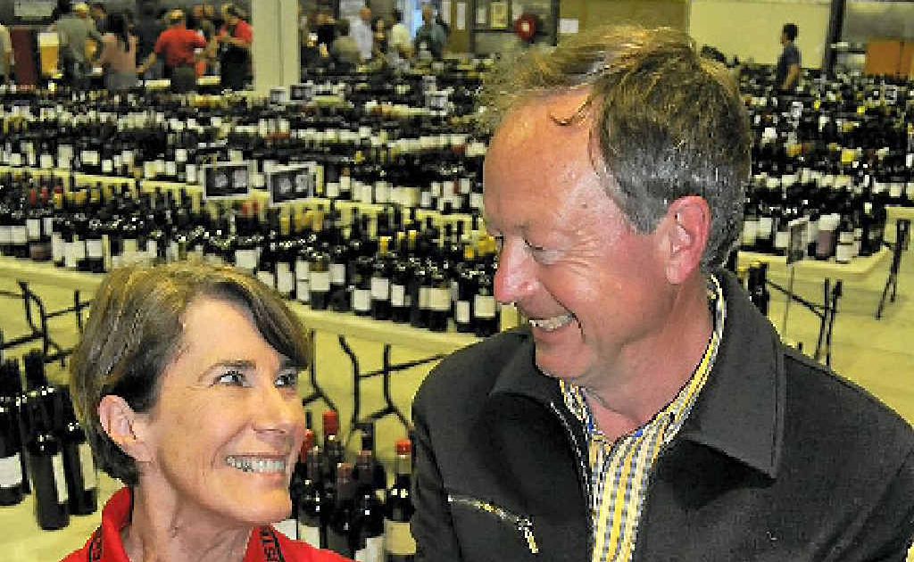 Robert and Peggy Channon with their sparkling chardonnay and verdelho.